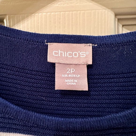 Chico’s Striped Sweater Blouse, Sz 2P - Picture 5 of 5